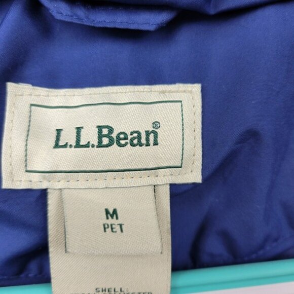 LL Bean Womens Ultrawarm Coat Down Three Quarter Length Size Medium Petite Blue - Picture 3 of 15